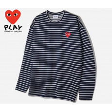 꼼데가르송 플레이 스트라이프 분또 긴팔티