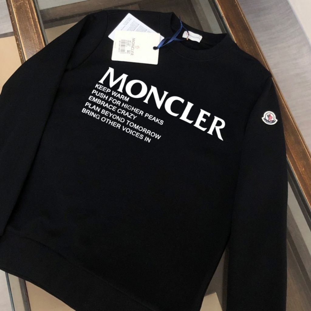 몽클레어 로고 프린트 캐주얼 라운드 맨투맨