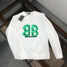 발렌시아가 BB 로고 그린 페인팅 맨투맨