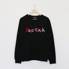 발렌시아가 레드 크랙 로고 맨투맨