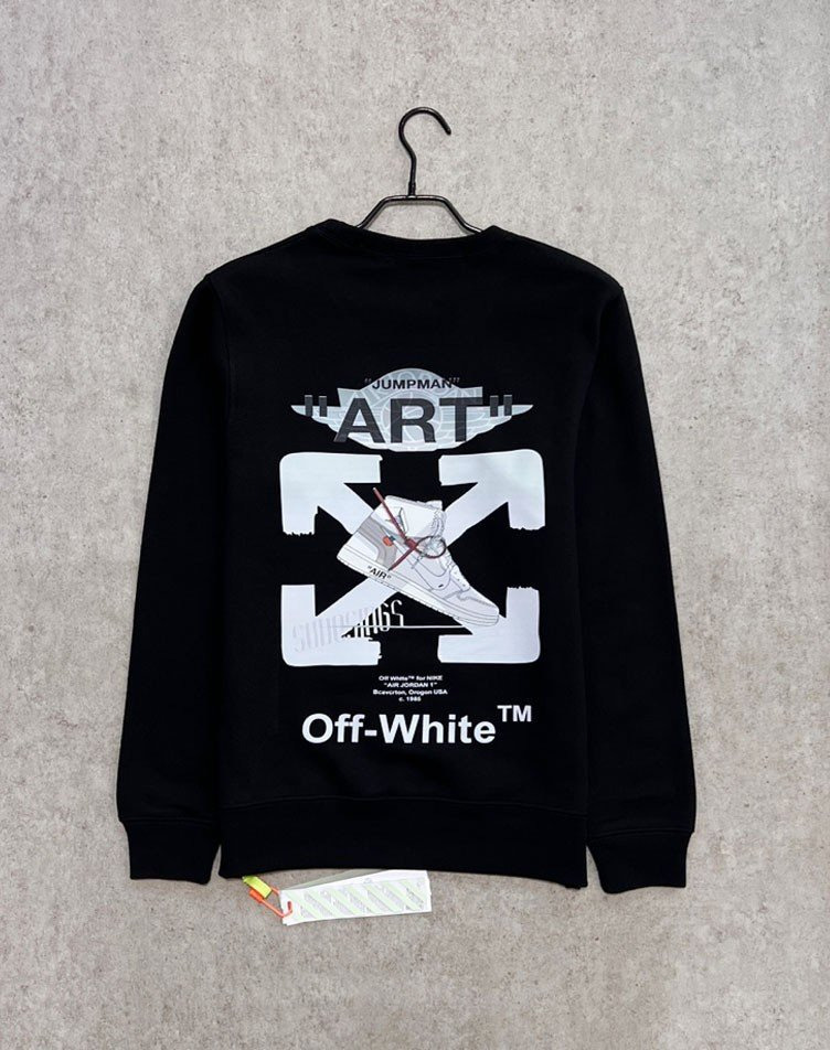 오프화이트 X 나이키 콜라보 화이트 탑 맨투맨