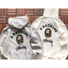 스투시 X 베이프 콜라보 밀리터리 카모 후드티