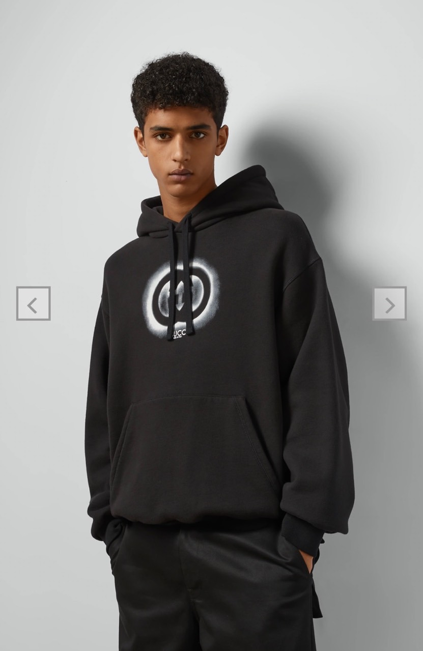 구찌 코튼 저지 스웨트 후드티