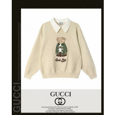 구찌 여성 3063 테디 배색 카라 니트