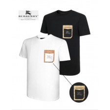버버리 체크 포켓 라운드 반팔티