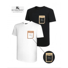 버버리 체크 포켓 라운드 반팔티