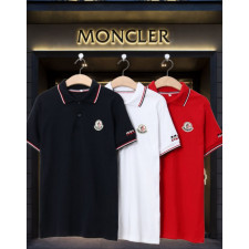 몽클레어 삼색 라인 반팔 카라티