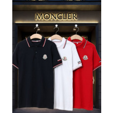 몽클레어 삼색 라인 반팔 카라티