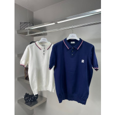 몽클레어 패치 반팔 카라 니트