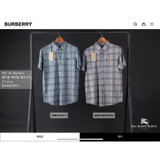 버버리 레이온 캐주얼 체크 반팔 셔츠