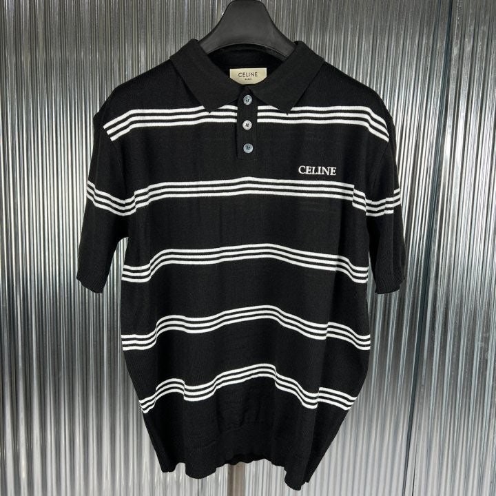 셀린느 3포인트 카라 반팔 니트