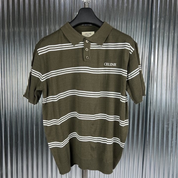 셀린느 3포인트 카라 반팔 니트