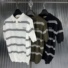 셀린느 3포인트 카라 반팔 니트