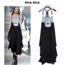 미우미우 여성 드레스 멜빵 원피스