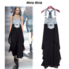 미우미우 여성 드레스 멜빵 원피스