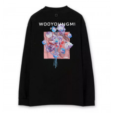 우영미 3D 플라워 백로고 맨투맨