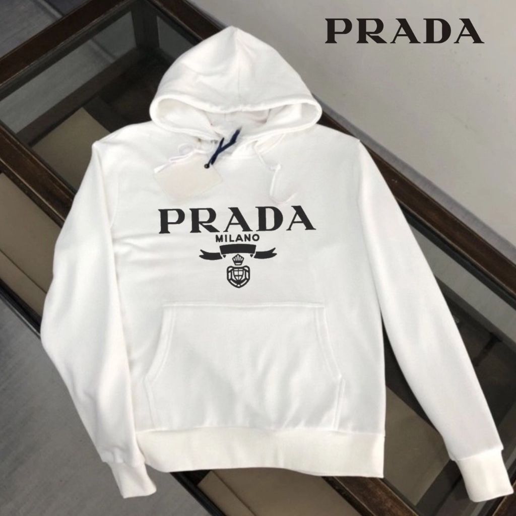 프라다 밀라노 빅 로고 후드티