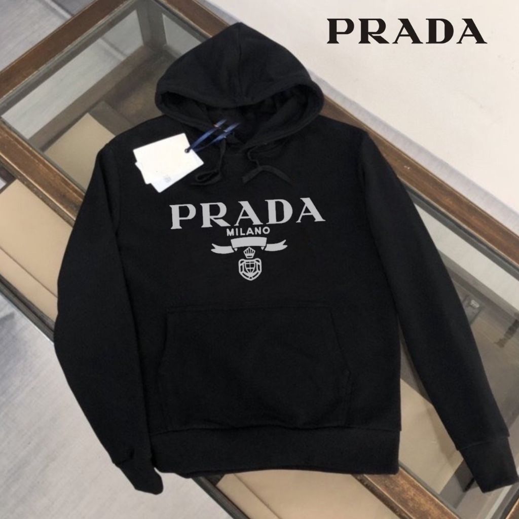 프라다 밀라노 빅 로고 후드티