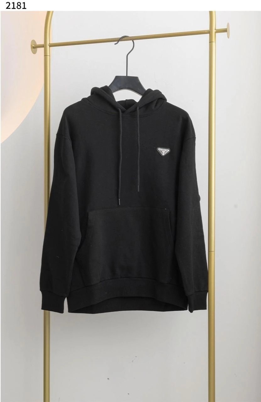 프라다 트라이앵글 삼각 로고 후드티