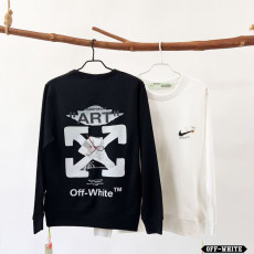 나이키 X 오프화이트 콜라보 화이트 빈티지 컬러 나염 에어탑 맨투맨