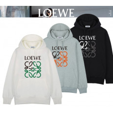 로에베 빅로고 가슴 레인보우 후드티