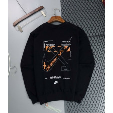 나이키 X 오프화이트 콜라보 사각 오렌지 페인팅 맨투맨