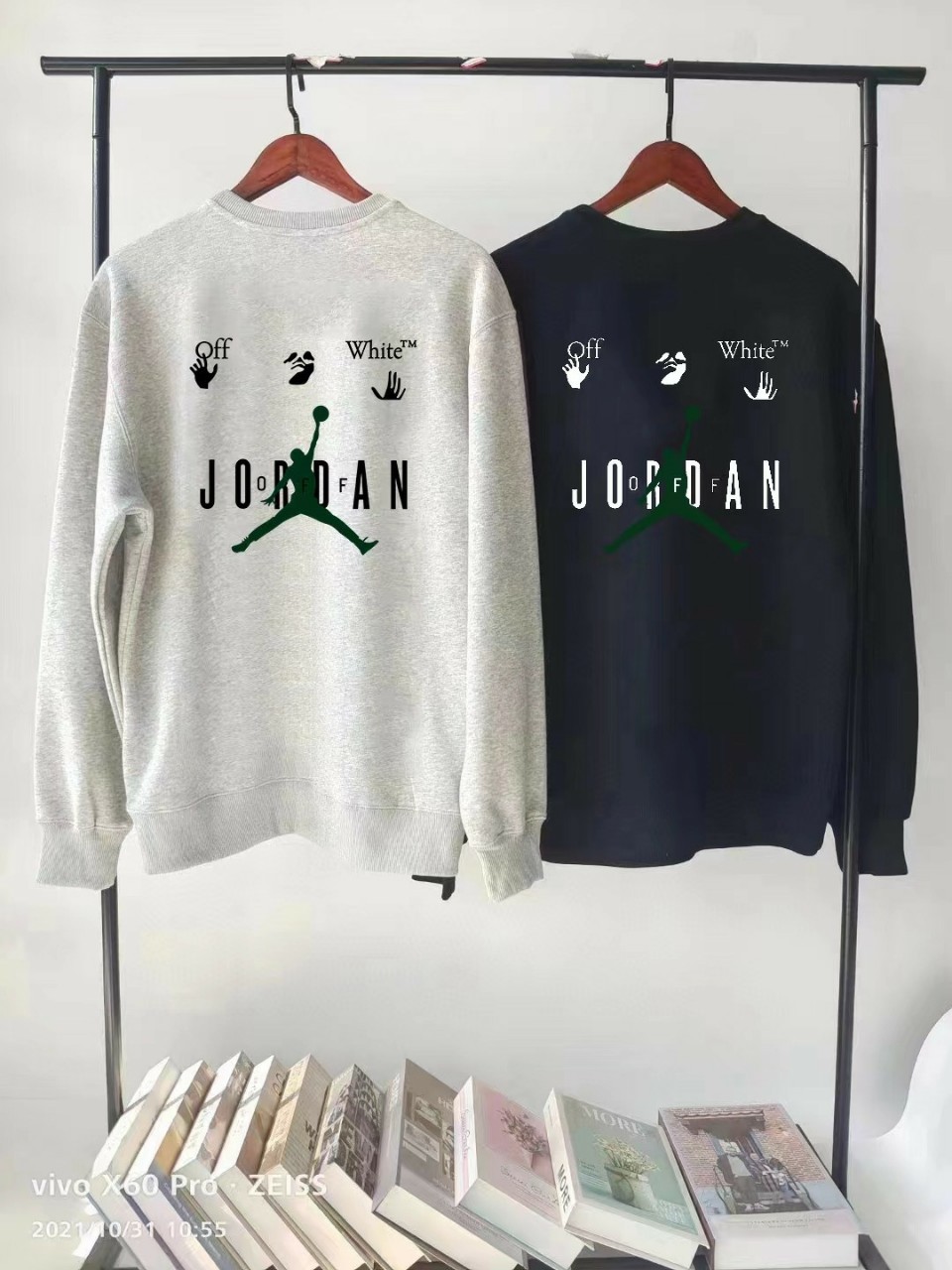 오프화이트 X 조던 콜라보 숏 슬리브 팬텀 맨투맨