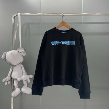 오프화이트 블루 마커 맨투맨