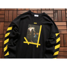 오프화이트 옐로우 카라바죠 다니엘 맨투맨