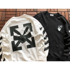 오프화이트 악수 나염 맨투맨