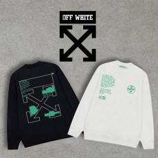 오프화이트 그린 라운드 맨투맨