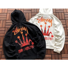 스투시 레드 왕관 후드티