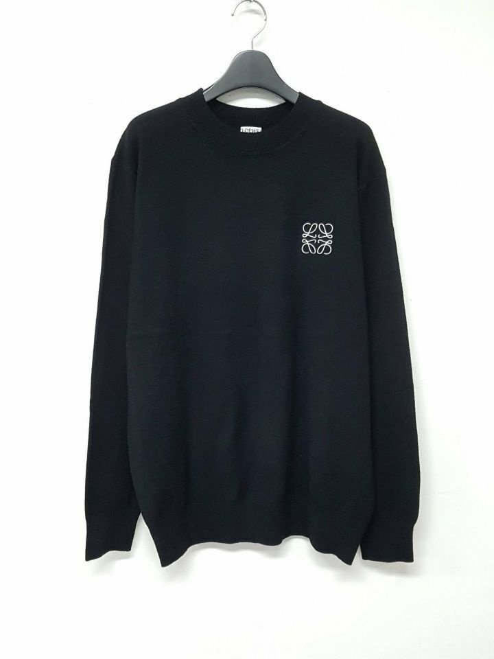 로에베 사각 자수 라운드 니트