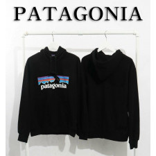 파타고니아 프린팅 로고 후드티
