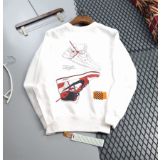 나이키 X 오프화이트 콜라보 레드 조던 프린팅 맨투맨