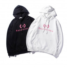 발렌시아가 핑크 로고 BB 월계수 후드티