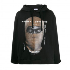 이놈어닛 칸예웨스트 브라운 복면 빅로고 프린팅 블랙 후드티