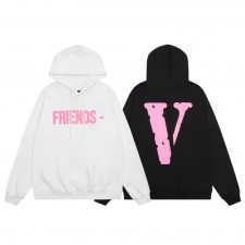 브이론 핑크 로고 후드티