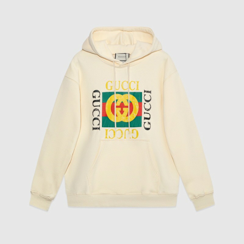 구찌 사각 빈티지 로고 후드티