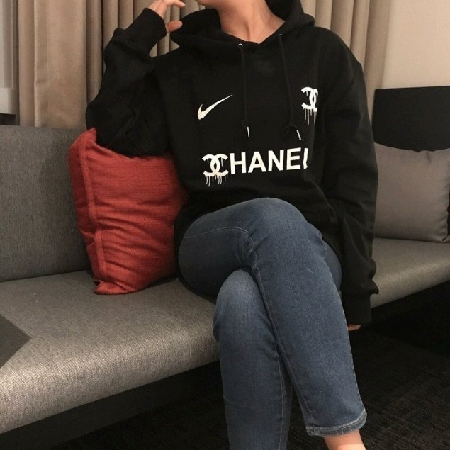 나이키 X 샤넬 콜라보 빈티지 후드티