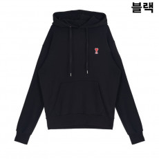 아미 ami 스몰 하트 패치 후드티