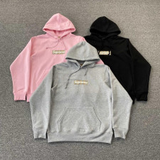 버버리 X 슈프림 콜라보 박스 로고 후드티