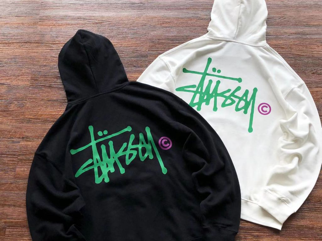 스투시 그린 로고 후드티