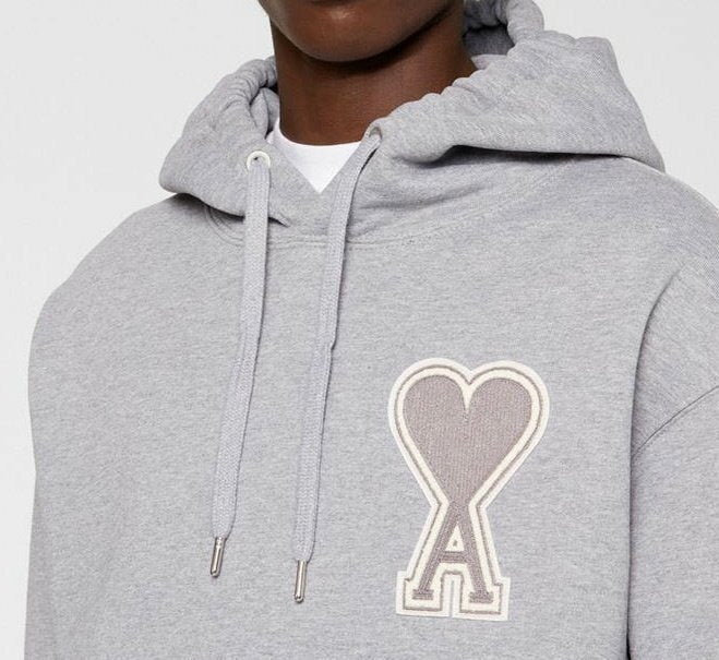 아미 빅패치 그레이 후드티