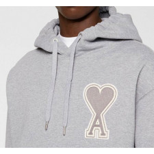 아미 빅패치 그레이 후드티