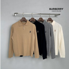 버버리 BT 로고 자수 카라 긴팔 니트