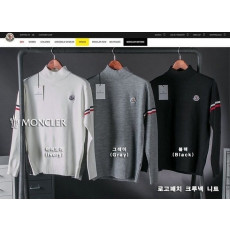 몽클레어 로고 패치 크루넥 니트