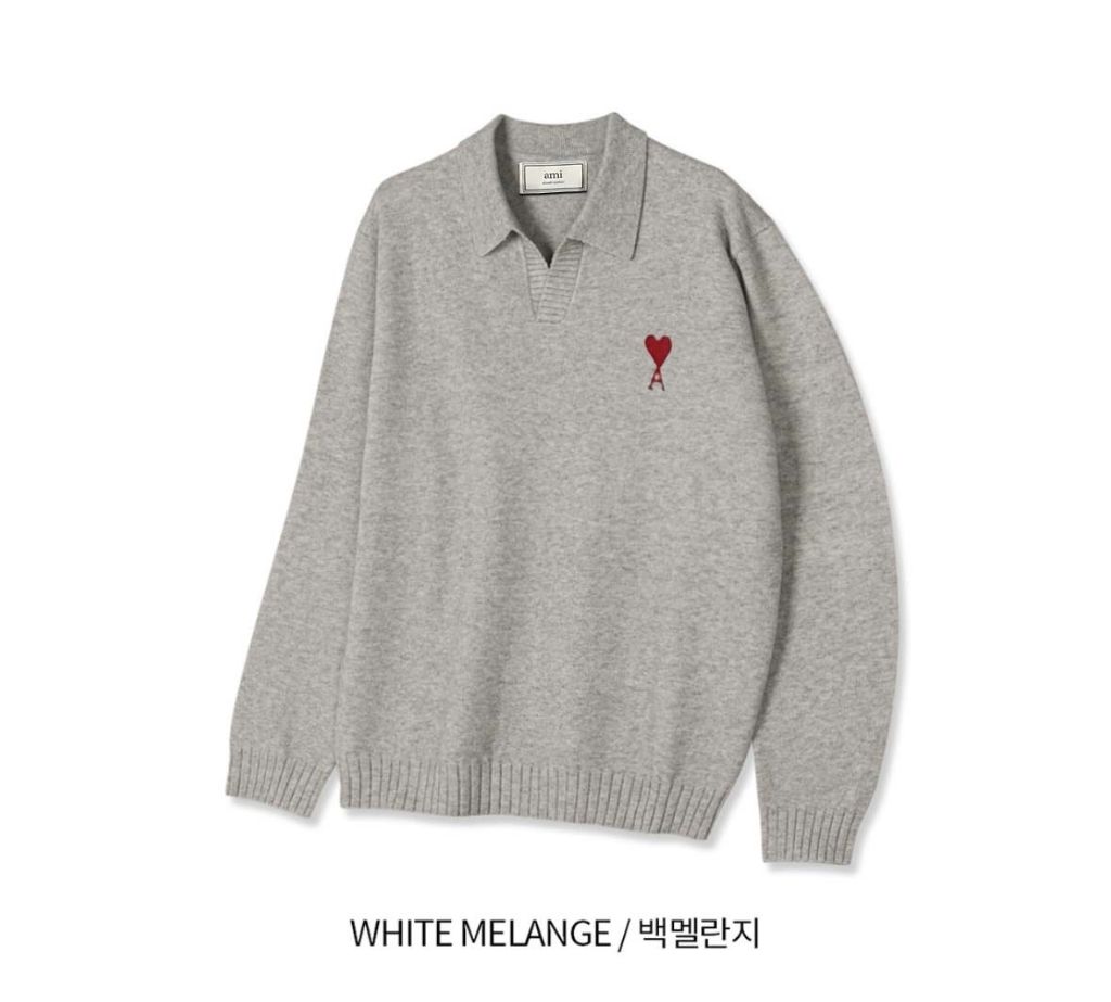 아미 오픈 카라 니트