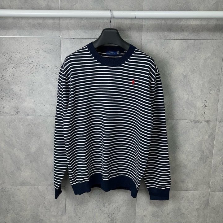 폴로 랄프로렌 단가라 라운드 긴팔 니트