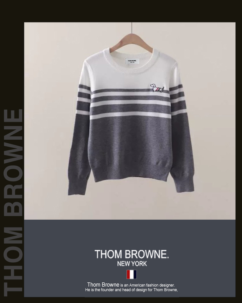 톰브라운 여성 922 헥터 하프 배색 니트